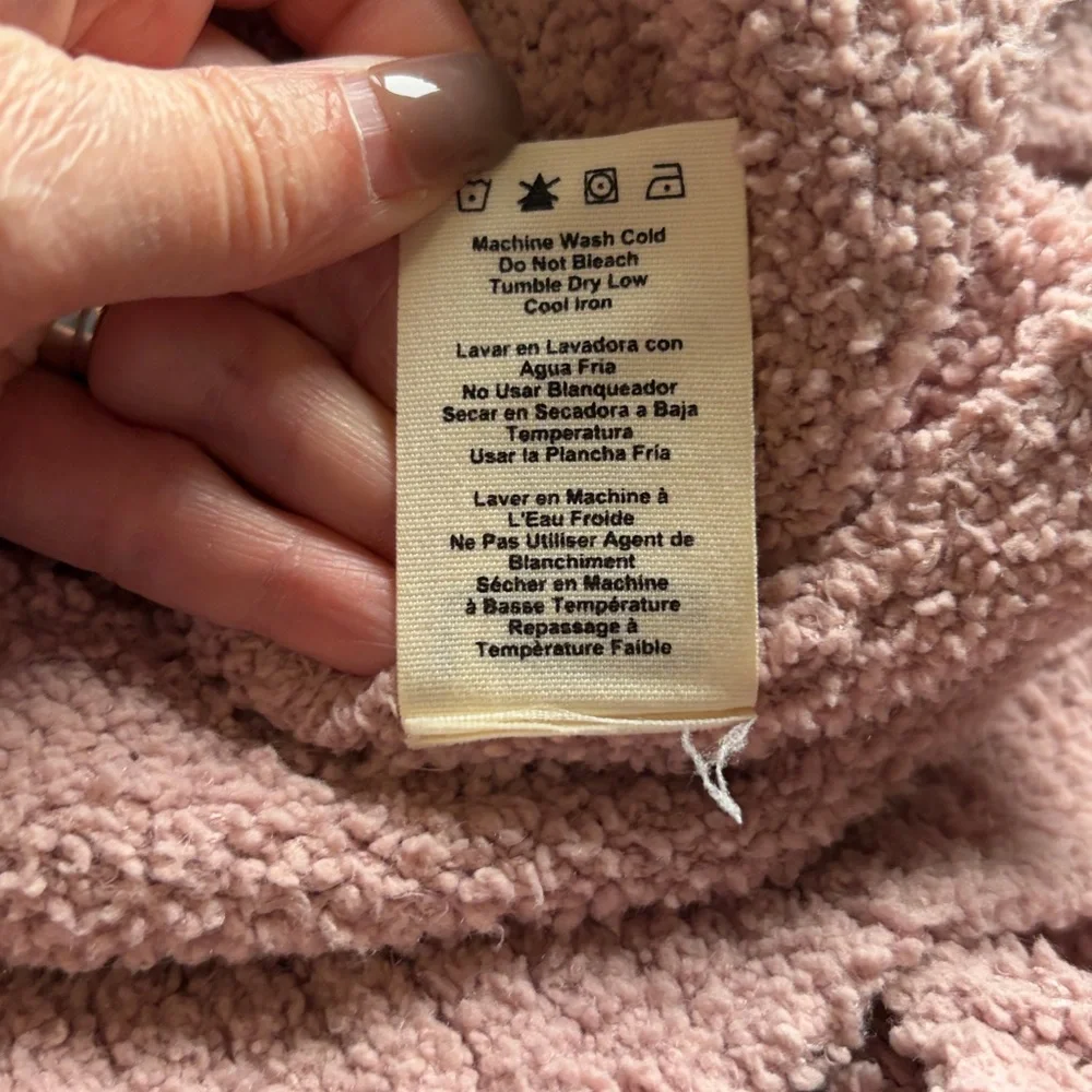 UGG Ylonda Turtleneck Sweater Pink Relaxed Cozy Plush Pullover Lounge Sz M - Picture 11 of 15